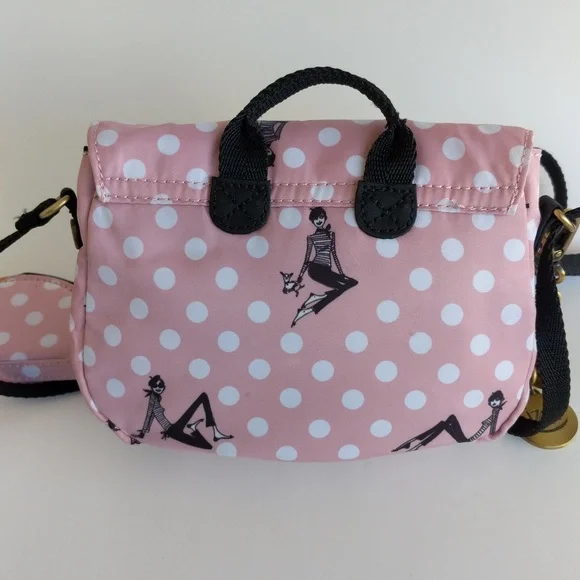 IZAK Pink Zazie Dots Flap Crossbody Bag, Coin Purse and Key Chain - Picture 6 of 15